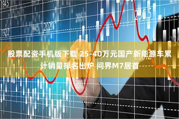 股票配资手机版下载 25-40万元国产新能源车累计销量排名出炉 问界M7居首