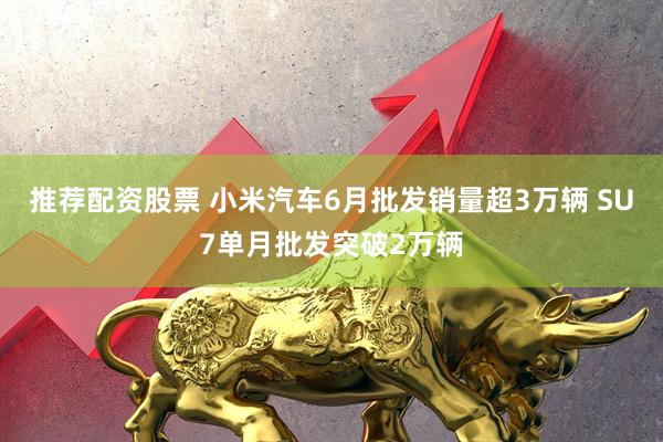 推荐配资股票 小米汽车6月批发销量超3万辆 SU7单月批发突破2万辆